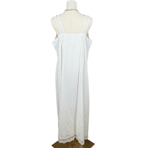 Vintage White Lace Nightgown Ballet Length Cottagecore Sleeveless | M/L - Picture 3 of 8